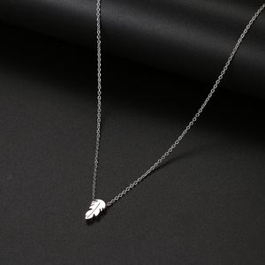 Basic Simple Feather Pendant Necklace